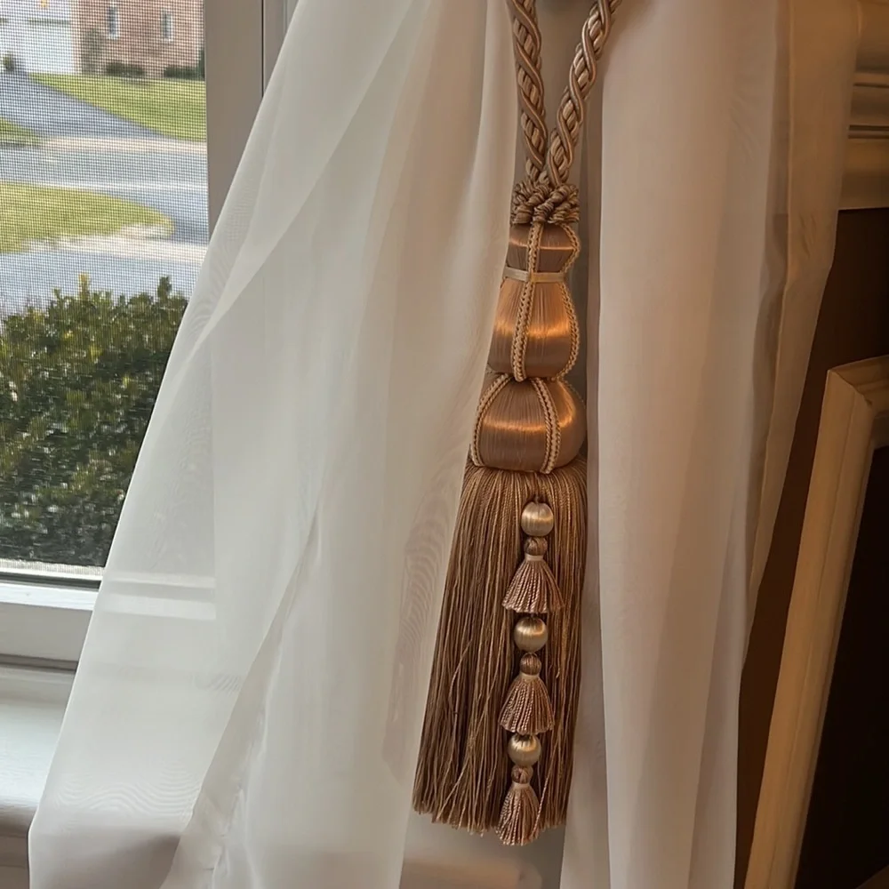 Champagne and Blush Color Rope Trim Tassle Holdback